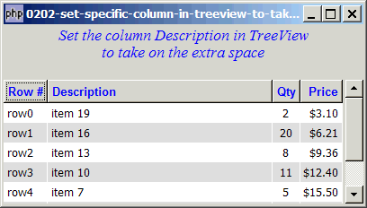 How to set specific column in treeview to take on the extra space?