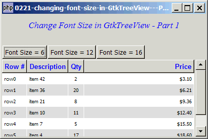 How to change the font size in GtkTreeView - Part 1?
