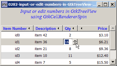 How to input or edit numbers in GtkTreeView with GtkCellRendererSpin?