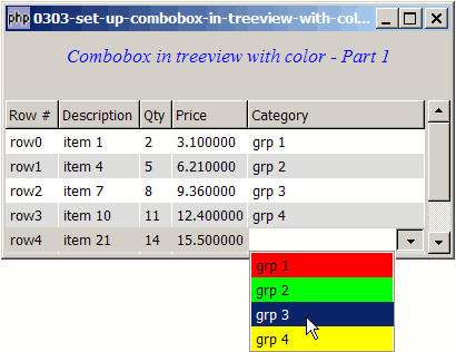 How to set up combobox in treeview with colors - Part 1?