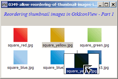 How to allow reordering of thumbnail images in GtkIconView - Part 1?
