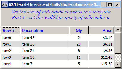 How to set the size of individual columns in GtkTreeView - Part 1?