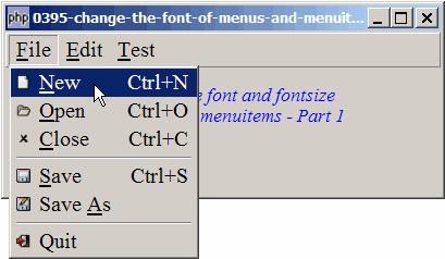 How to change the font of menus and menuitems - Part 1?