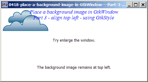 How to place a background image in GtkWindow - Part 3 - align top left - using GtkStyle?