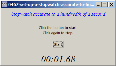 How to set up a stopwatch accurate to hundredth of a second?