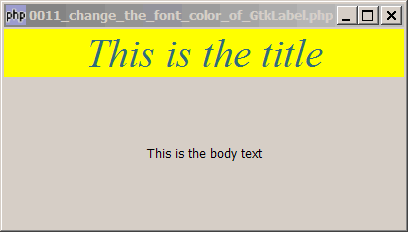 How to change the font color of GtkLabel?