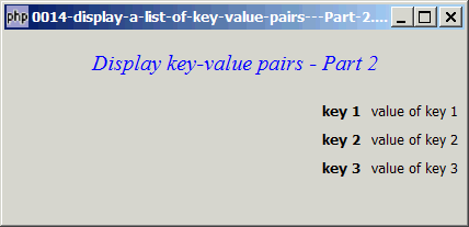 How to display a list of key value pairs - Part 2. fig2.