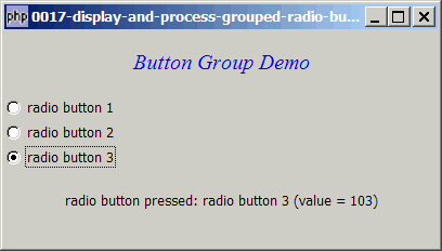 How to display and process grouped radio buttons?