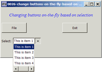 How to change buttons on the fly based on pulldown menu selections?