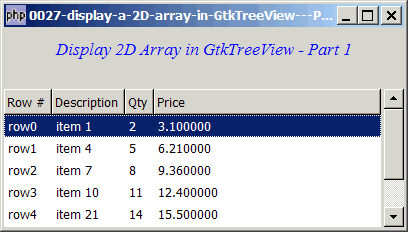 How to display a 2D array in GtkTreeView - Part 1?