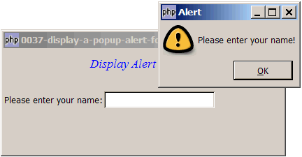 How to display a popup alert for required fields - Part 1?
