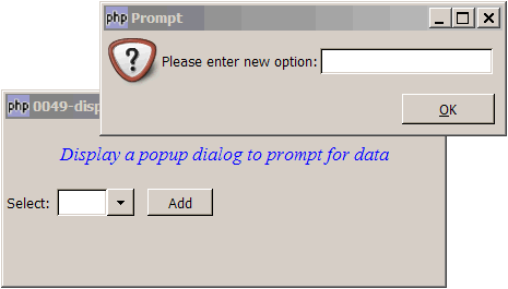 How to display a popup dialog to prompt for data?