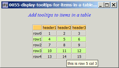 How to display tooltips in GtkTable?