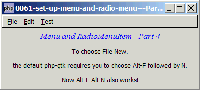 How to set up menu and radio menu - Part 4 - allow Alt F Alt N?