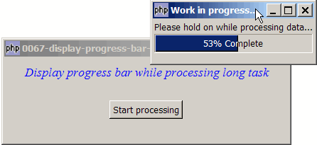 How to display progress bar while processing long task - Part 1?