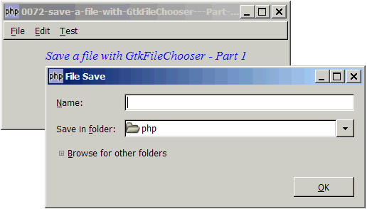 How to save a file with GtkFileChooser - Part 1?