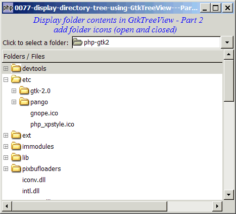 How to display directory tree using GtkTreeView - Part 2 - add folder icon?