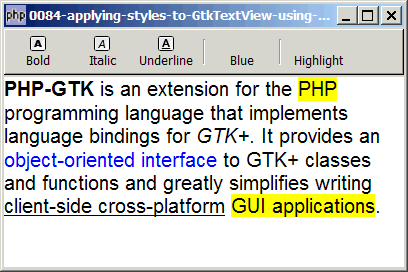 How to apply styles to GtkTextView using GtkTextTag - Part 1?