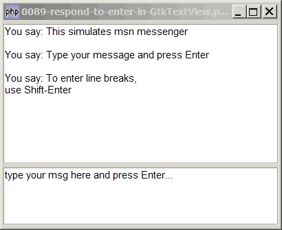 How to respond to enter in GtkTextView?
