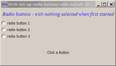 How to set up radio buttons with default all unselected?