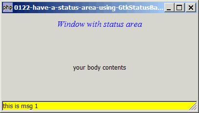 How to have a status area using GtkStatusbar?
