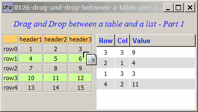 How to drag and drop between a table and a list - Part 1 - left to right?