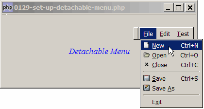 How to set up detachable menu?