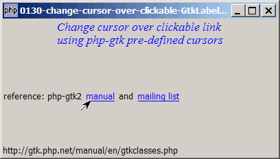 How to change cursor over clickable GtkLabel - Part 1 - using pre defined cursors?