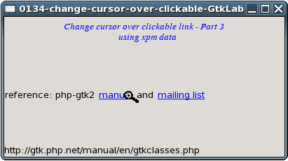 How to change cursor over clickable GtkLabel - Part 3 - using xpm data?
