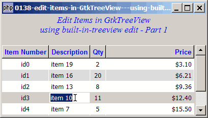 How to edit items in GtkTreeView - using built in treeview edit - Part 1?