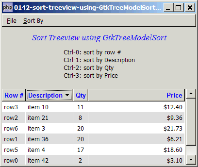 How to sort treeview using GtkTreeModelSort?