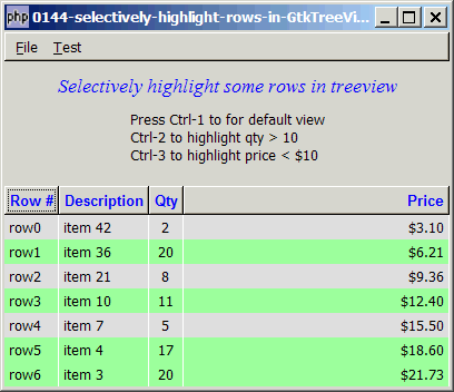 How to selectively highlight rows in GtkTreeView?