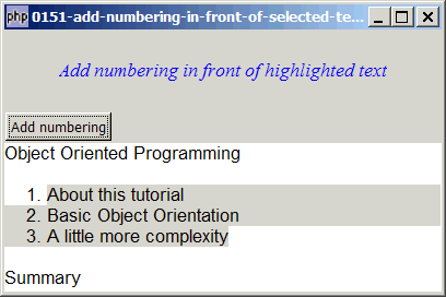 How to add numbering in front of selected text in GtkTextView?