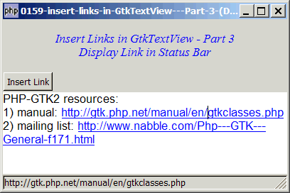 How to insert links in GtkTextView - Part 3 - Display Link in Status Bar?