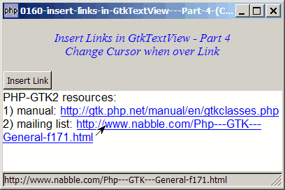 How to insert links in GtkTextView - Part 4 - Change Cursor over Link?