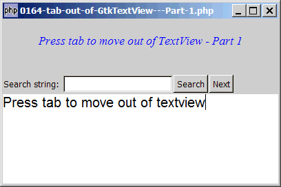 How to tab out of GtkTextView - Part 1?