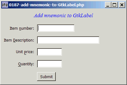 How to add mnemonic to GtkLabel?