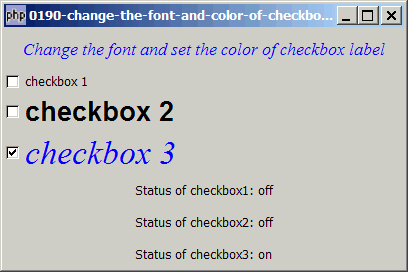 How to change the font and color of checkbox labels?