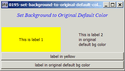 How to set the background to original default color?