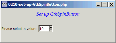 How to set up GtkSpinButton?