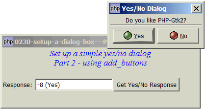 How to setup a dialog box - Part 2 - simple yes no dialog?