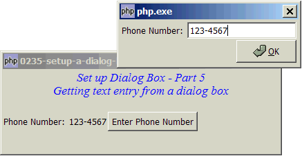 How to setup a dialog box - Part 5 - get text entry?