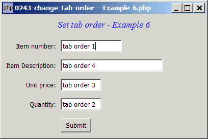 How to change tab order - Example 6?