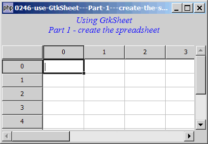 How to use GtkSheet - Part 1 - create the spreadsheet?