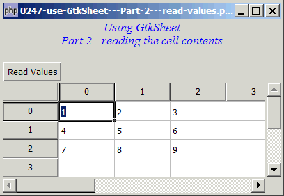 How to use GtkSheet - Part 2 - read values?