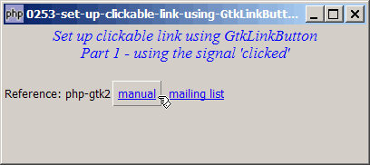 How to set up clickable link using GtkLinkButton - Part 1 - using signal clicked?