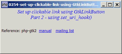 How to set up clickable link using GtkLinkButton - Part 2 - using set_uri_hook?