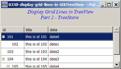 How to display grid lines in GtkTreeView - Part 2 - treestore?