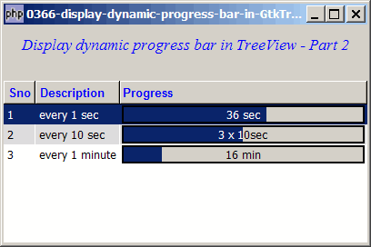 How to display dynamic progress bar in GtkTreeView - Part 2?