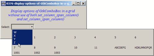 How to display options of GtkComboBox in a grid without use of set_column_span_column and set_row_span_column?